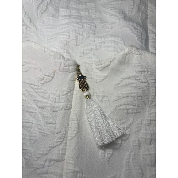 Lilly Pulitzer Keali Stretch Shift Dress Size 00 Resort White Pineapple Jacquard - Picture 4 of 10